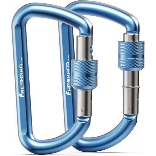 Tianyi-Mousquetons A Vis, 7075 Aluminium, Charge Lourde 12kn-1224kg, Solide, Ultra Léger, Multi-Fonction Pour Laisse Chien, Hamac, Balancoire, Porte Clé, Moyen 8cm, Forme D, 2/3pcs, Multicoulor