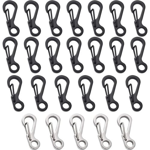 Tianyi-Lot De 25 Mini Mousquetons, Boucle À Ressort En Métal Simple, Mousqueton À Ressort Spécial Pour Extérieur, Mini Boucle De Sac À Dos En Métal, Utilisée Pour La Randonnée, La Pêche Et D'autres A