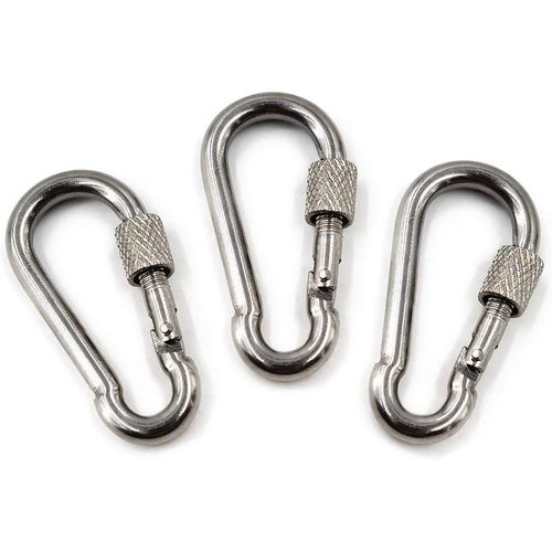 Tianyi-M10 3/8"" En Acier Inoxydable 304 À Ressort Pour Porte-Clés, Boucle De Portail Avec Vis De Verrouillage Pour La Maison, Le Camping, La Randonnée, La Pêche, Les Voyages, Le Sac À Dos (3 Pièces)