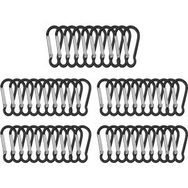 50 Crochets En Alliage D'aluminium Noir - Résistants Et Légers - Idéaux Pour Sacs À Dos, Gourdes, Clés, Jouets - Non Adaptés Pour L'alpinisme Ou Les Charges Lourdes