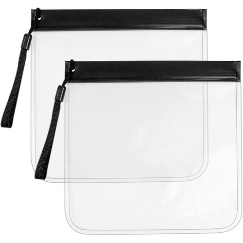 TIANYI-Lot de 2 sacs d'avion liquides, 20 x 20 cm, trousse de toilette transparente, trousse de toilette en plastique, sac de voyage, sac à fermeture éclair, sac de voyage, sac de toilette