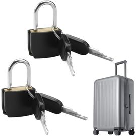 TIANYI-2 Pièces Petit Cadenas à Bagage, Mini Cadenas à Bagage, Mini Petit Cadenas à Clé, Cadenas Valise avec 2 Clés, pour Voyage, Valise, Sacs à Dos, Casiers, Ecole, Armoires, Casiers de Gym (Noir)