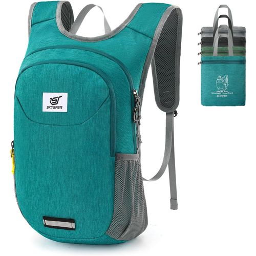 GERG-Petit Sac a dos 10L, Sac à dos Pliable de Voyage Ultraléger avec Bandes Réfléchissantes à l'avant et à l'arrière Sac a Dos Rando pour Randonnée Voyage Sport