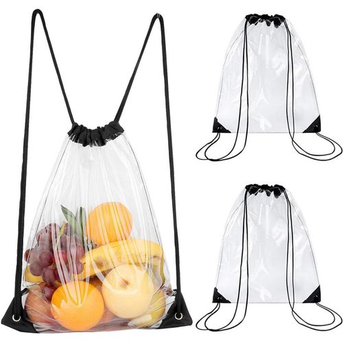 Tianyi-2 Pièces Sac À Cordon De Sport Transparent Sac À Cordon Transparent Étanche Pvc Sac À Cordon Transparent Sac À Dos Transparent Sport À Cordonimperméable Pour Des Sports Yoga Gym Voyages Campin