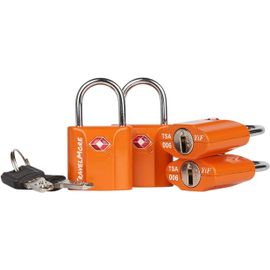 TIANYI-Lot de 4 Cadenas TSA à Clé | TSA Cadenas pour Voyages en Avion | Cadenas pour Valises, Bagages, Sacs à Dos, Sacs de Sport et plus | Cadenas TSA Antivols à Clé (Orange)
