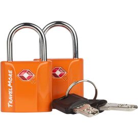TIANYI-Lot de 2 Cadenas TSA à Clé | TSA Cadenas pour Voyages en Avion | Cadenas pour Valises, Bagages, Sacs à Dos, Sacs de Sport et plus | Cadenas TSA Antivols à Clé (Orange)