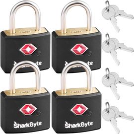 TIANYI-Lot de 4, 8 clés approuvées par la TSA pour valises et sacs de voyage avec clés pour voyage, bagages, gym, sacs à dos et fermetures éclair \u2013 Cadenas à clés pour valises et sacs de voyage
