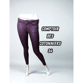 Comptoir Des Cotonniers Taille 34 Pantalon Jeans Jean Denim Slim Bordeaux