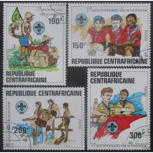 Centrafrique Série N°491 Au 494 Scoutisme Oblitérés
