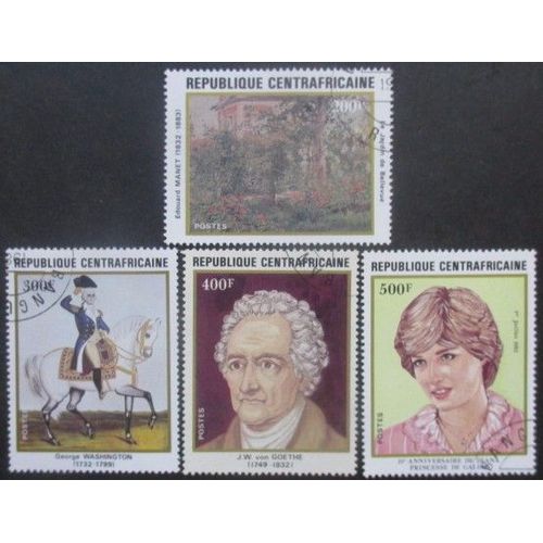 Centrafrique Série N°507 Au 510 Oblitérés