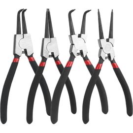 TIANYI-Lot de 4 pinces à circlips de 180 mm avec sac portable - Pince à circlips pour fusibles intérieurs et extérieurs - Pince à circlips droites et incurvées