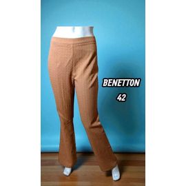 Valeur 50 € Benetton Taille 42 Neuf Pantalon Beige Femme Coton Mélangé