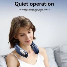 Ventilateur de cou USB portable silencieux 1200 mAh, ventilateur de cou sans pales, affichage numérique LED, 5e vitesse, Wind Ele