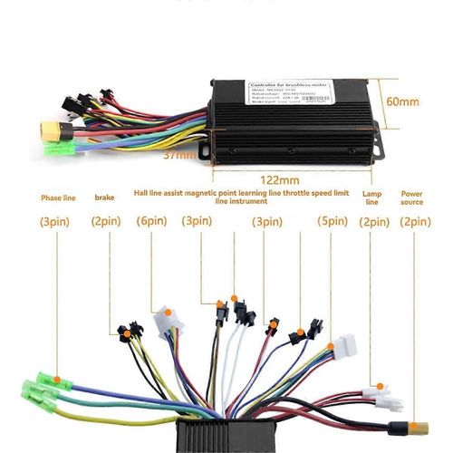 Kit Vélo Électrique Avec Contrôleur 3 Modes 36v 48v 22a Avec Écran Lcd S869 Et Accélérateur Au Pouce Pour