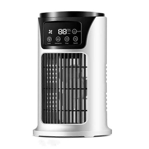 Mini climatiseur portable, ventilateur de bureau à 6 vitesses, lumière LED 7 couleurs avec T