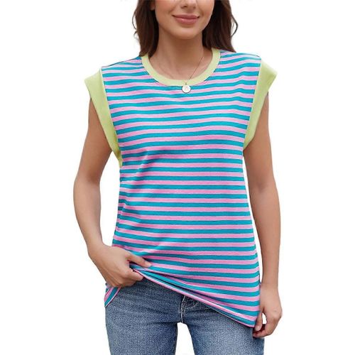 T-Shirt Basique D'été Pour Femme, Débardeur Décontracté, Ample, Taille Xxl, Vert Poudre