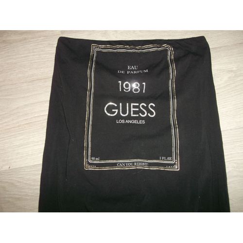 Top Bustier Guess Noir &#34;Eau De Parfum 1981&#34; M Tbe 