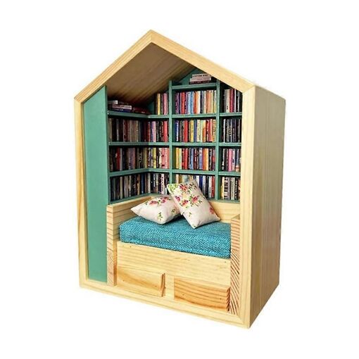 LON® bibliothèque de maison de poupée Maison de poupée étagère 1:12
