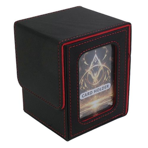 Boîte De Rangement Pour Plus De 100 Cartes De Jeu, Boîte D'emballage Portable - Noir Et Rouge