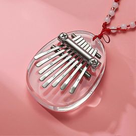 Kalimba 8 Tons, Mini Piano À Pouce En Acrylique, Accessoires Innovants, Instruments De Loisirs De Plein Air, Cadeau Pour Enfants, Type Cristal Avec Sangle
