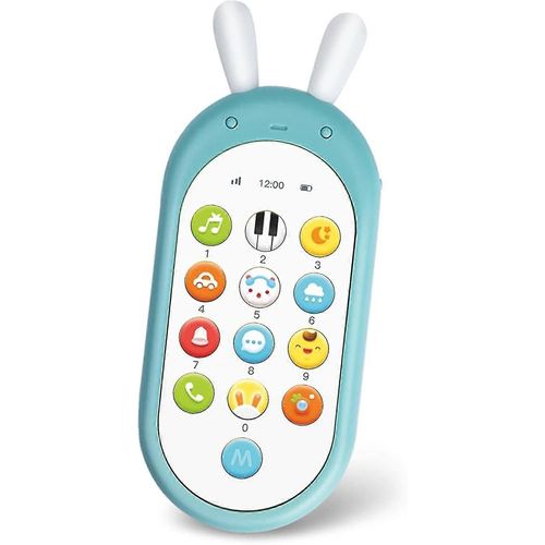 Téléphone Jouet Pour Bébés, Téléphone Intelligent Avec Lumières, Musique Et Volume Réglable, Jouet Éducatif Pour Enfants Et Tout-Petits De 6 Mois Et Plus, Bleu
