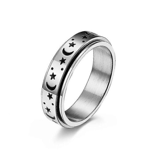 Bague Anti-Anxiété En Acier Inoxydable Pour Homme Et Femme, Argent