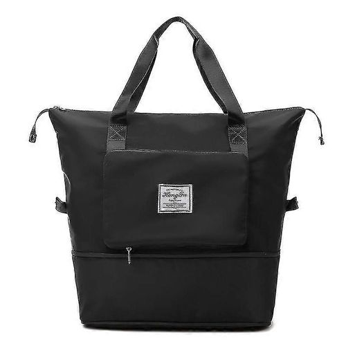 Sac de voyage pliable grande capacité, étanche, pour séparation sèche et humide, NIUNIU-noir