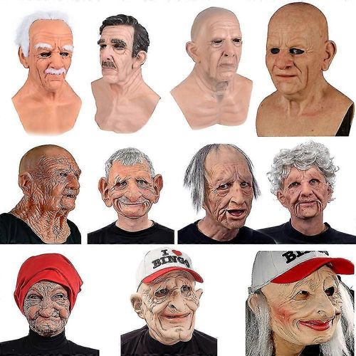 Masque De Vieil Homme ¿ Masque Réaliste En Latex Pour Halloween, Effet Rides, Pour Adulte