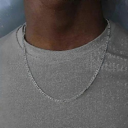Collier Long En Argent 925, Chaîne Figaro De 4 Mm, 40-75 Cm, Pour Femmes Et Hommes, Style Hip-Hop, Cadeau Idéal Pour Enfants