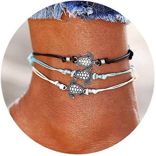 Bracelet De Cheville En Forme D'étoile De Mer Bleue, Perles Multicouches, Style Bohème, Fait À La Main, Pour Femme Et Fille. A:Turtle 4 -