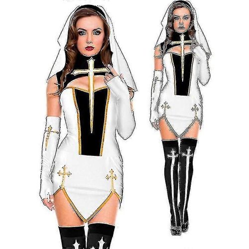 Costume De Nonne Sexy Pour Senior, Déguisement De Carnaval, D'halloween, De Couvent Religieux, De Cosplay, De Fête, Taille Xxl