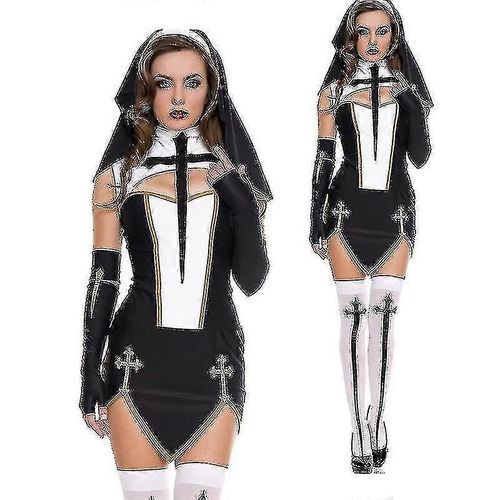 Costume De Nonne Sexy Pour Senior, Déguisement De Carnaval, D'halloween, De Couvent Religieux, De Cosplay, De Fête, Taille Xxxl