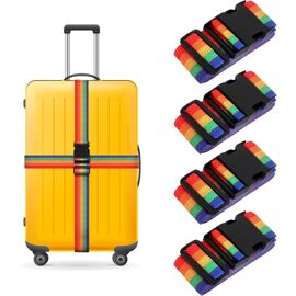 Lot De 4 étiquettes De Bagages En Cuir Violet – Pour Valise, Sac De Voyage, Sac à Main