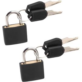 KALANKA-2 Pièces Cadenas à Bagage, Cadenas Valise avec Clé, Mini Cadenas avec Clé, Petit Cadenas de Sécurité avec Clé (Noir) (42mm)