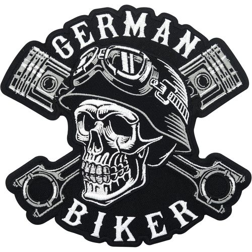 Tianyi-Grand German Biker Écusson Thermocollant Motif Tête De Mort Pour Gilets En Cuir | Patchs De Moto Pour Chiens Ou Vestes De Moto Pour Hommes