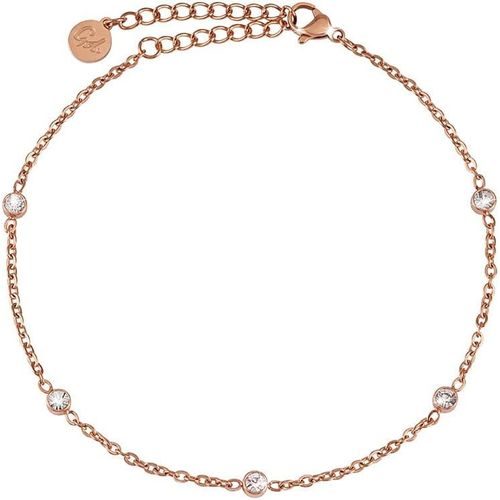 Tianyi-Chaîne De Cheville En Zirconium Pour Femmes Imperméable À L'eau I Anklet Réglable (22-27\U2009cm) En Acier Inoxydable En Or Et Argent 18k I Bijoux De Cheville Pour Femmes Avec Des Points Scint