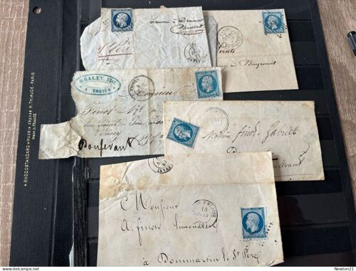 Timbres Napoléon Sur Lettre Lot 7s