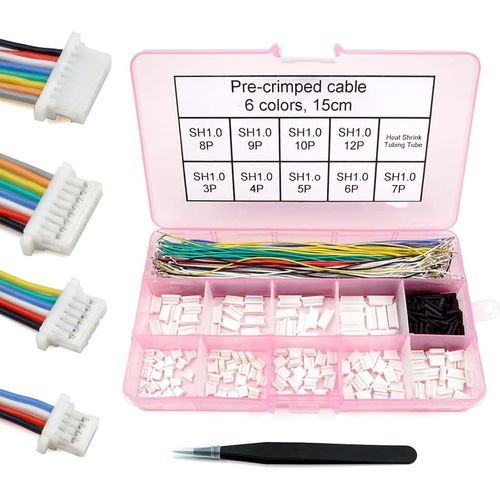 Connecteurs Sh 1.0 Et Câbles En Silicone Pré-Sertis Compatibles Avec Jst Sh 1,0 Mm Pour Contrôleur De Vol De Drone Fpv F405 Holybro Kakute H7 F7 T-Motor Velox F7