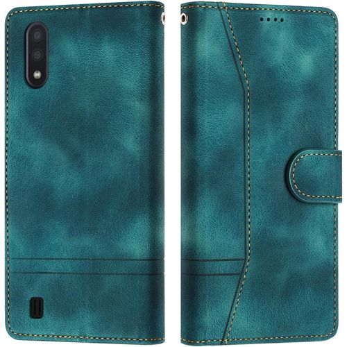 Tianyi-Coque Pour Samsung Galaxy A10/M10, Coque Samsung A10/M10, Pu Etui Housse En Cuir Portefeuille De Protection Fonction Stand Porte Carte Flip Magnétique Case Etui Galaxy A10/M10 (Vert)