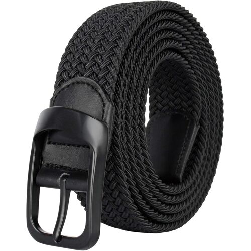KALANKA-Ceinture Homme Grande Taille 110-180cm Elastique Tressée Ceinture Noire