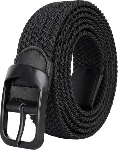 KALANKA-Ceinture Homme Grande Taille 110-180cm Elastique Tressée Ceinture Noire