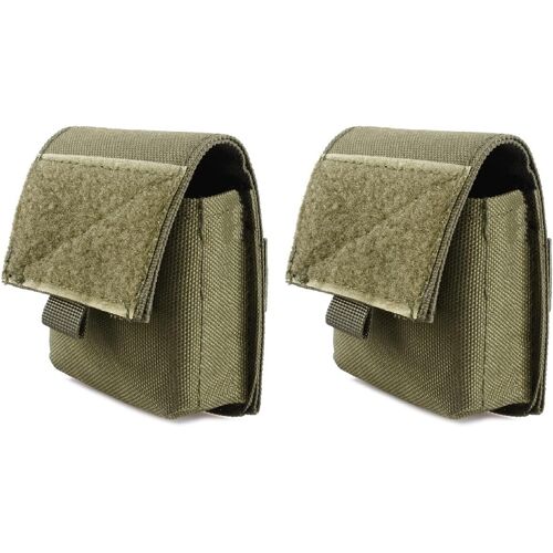 Sac de ceinture tactique Molle Pouch Poche de ceinture militaire Holster de taille multifonctionnel pour téléphone Randonnée Chasse CS (Vert - 2 pièces)