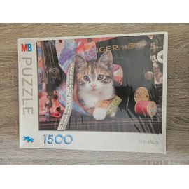 Puzzle 1500 pièces MB Chaton à la machine à coudre