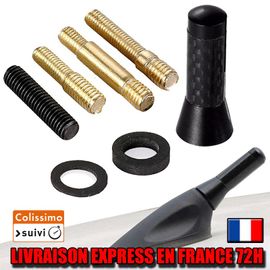 Antenne Fibre De Carbonne Pour Radio Voiture Am/Fm 3,5 Cm + Vis Noir