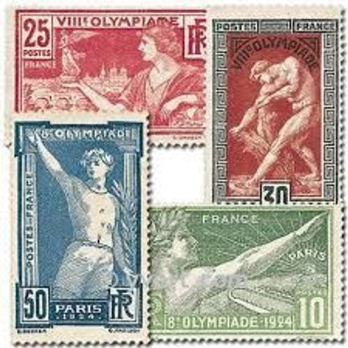 Jeux Olympiques De Paris Série Complète Année 1924 N° 183 184 185 186 Yvert Et Tellier Qualité+ (Sans Gomme)