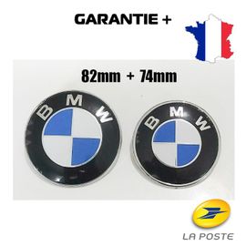 2x Insigne Logo Capot Emblème Bmw 74mm Arrière 82mm Avant E46 E90 E92 E60 E34 E36 E39 X3 X5