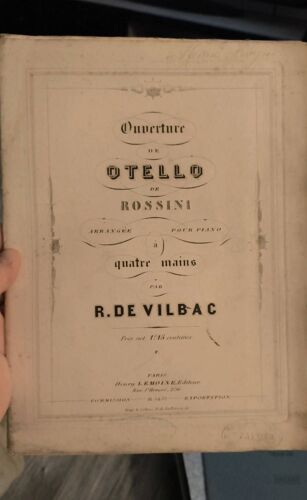 Ouverture De Otello De Rossini Arrangéepour Piano À 4 Mains Par R. De Vilbac