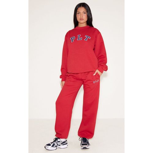 Jogging En Sweat Rouge À Logo Et Ourlets Resserrés, Rouge