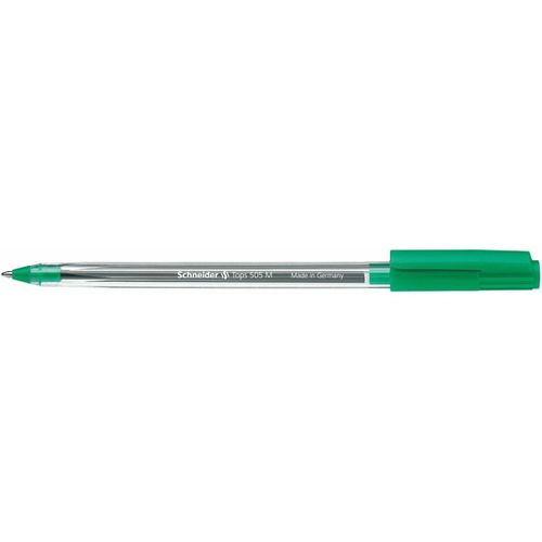 Stylo Bille - Schneider - Tops 505 - Capuchon À Clic - Pointe Acier Inoxydable M - Vert - Lot De 50
