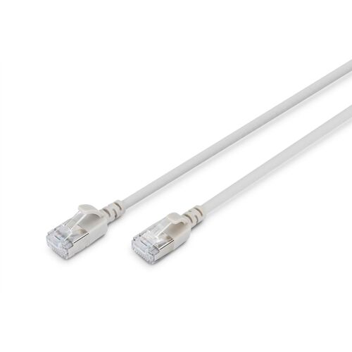 DIGITUS Câble LAN Cat 6A - 0,5 m - Version Slim Gris
